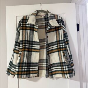 ANDREE BY UNIT Checkered Wool Blend Jacket